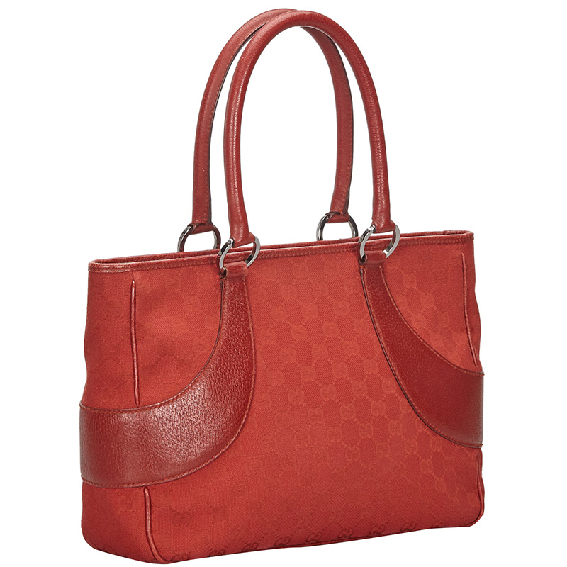 

Gucci Red GG Canvas Tote Bag
