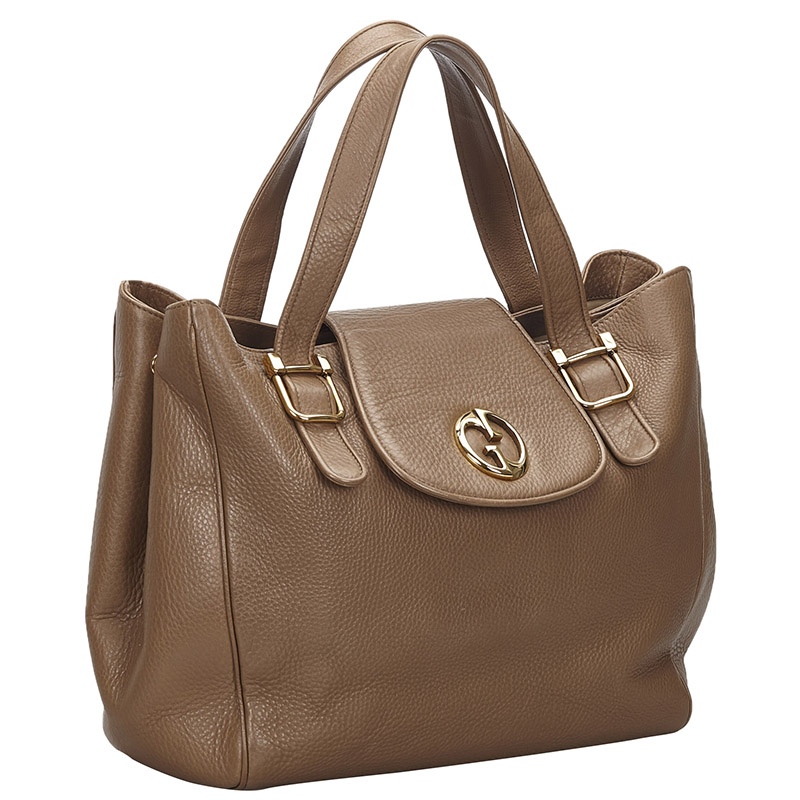 

Gucci Brown Leather Tote Bag