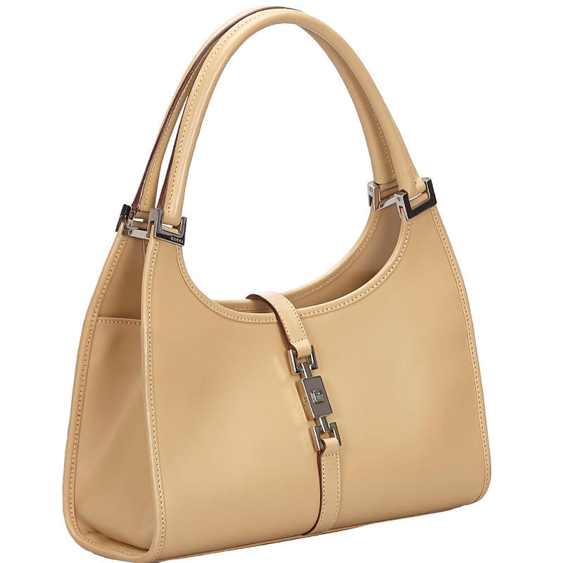 

Gucci Brown Leather New Jackie Bag, Beige