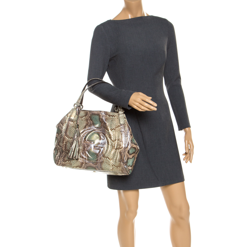 

Gucci Multicolor Python Leather  Shoulder Bag, Metallic
