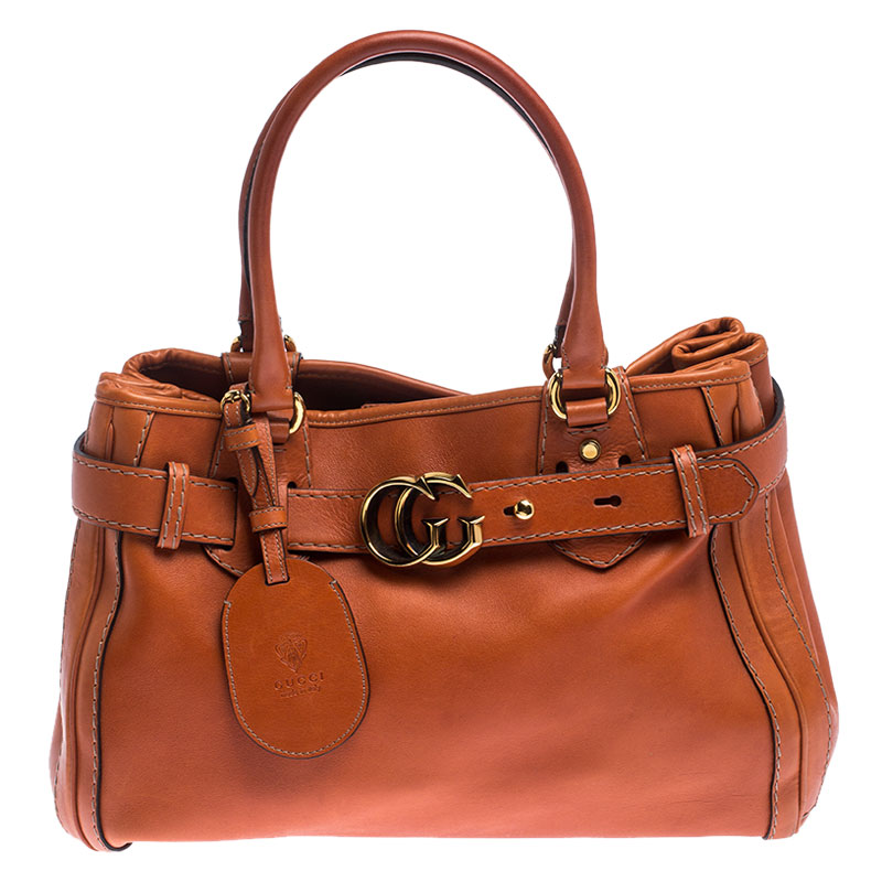 Gucci orange tote – catwalk