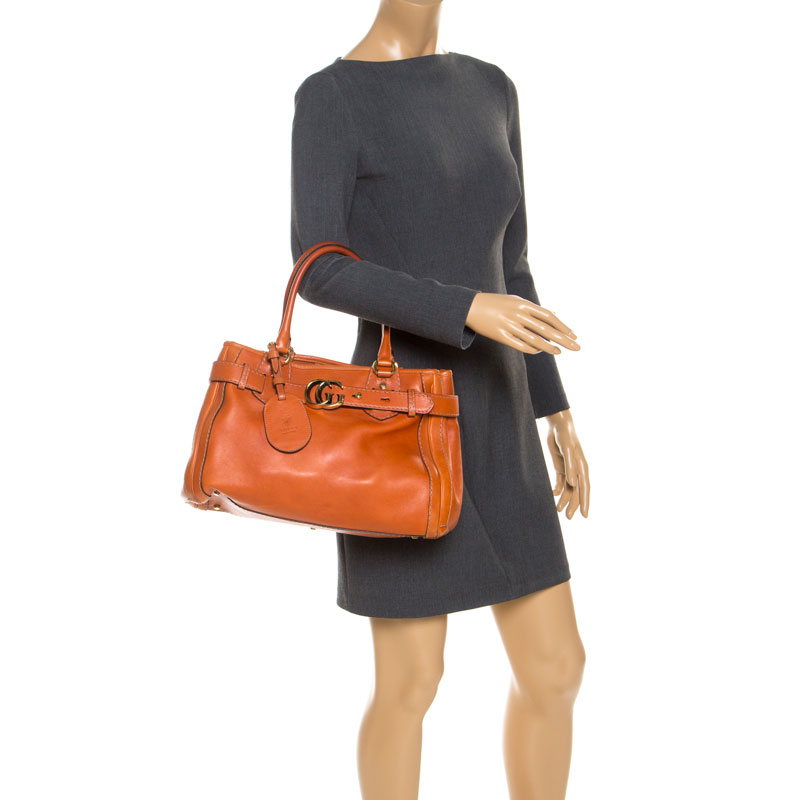 

Gucci Orange Leather  GG Running Tote