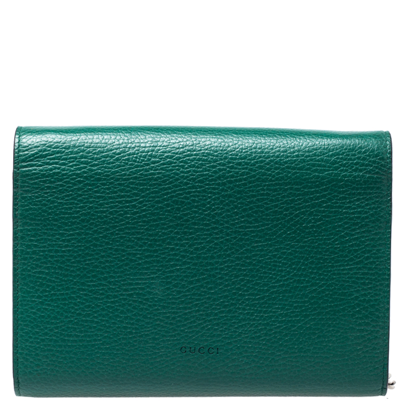 Leather wallet Gucci Green in Leather - 22059326