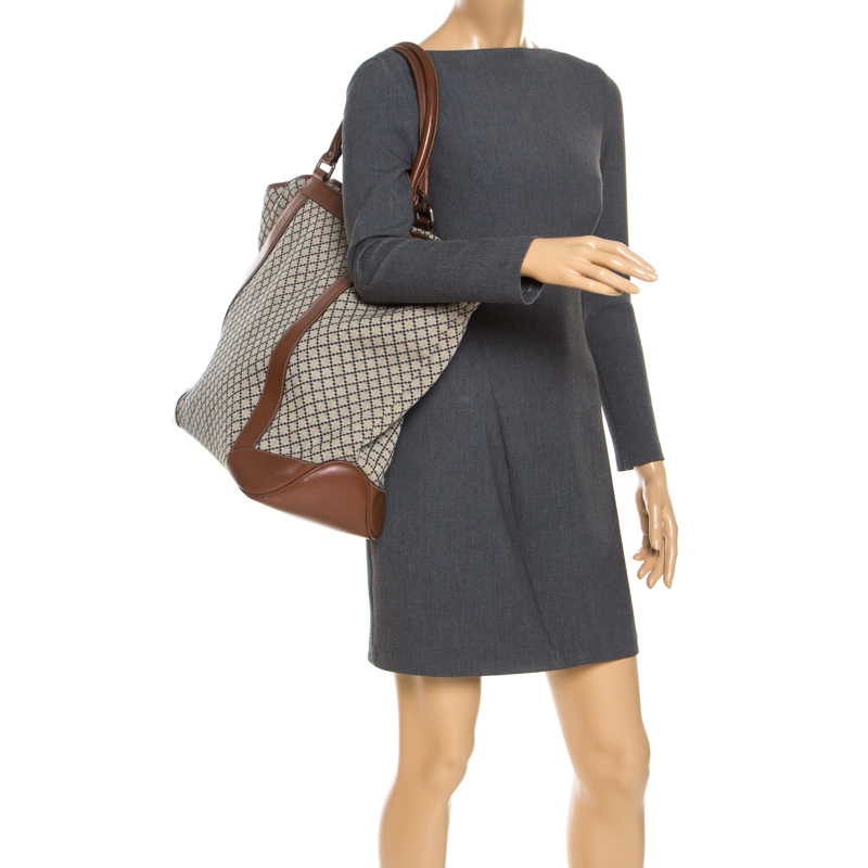 

Gucci Brown/Beige Diamante Canvas and Leather Oversized Tote