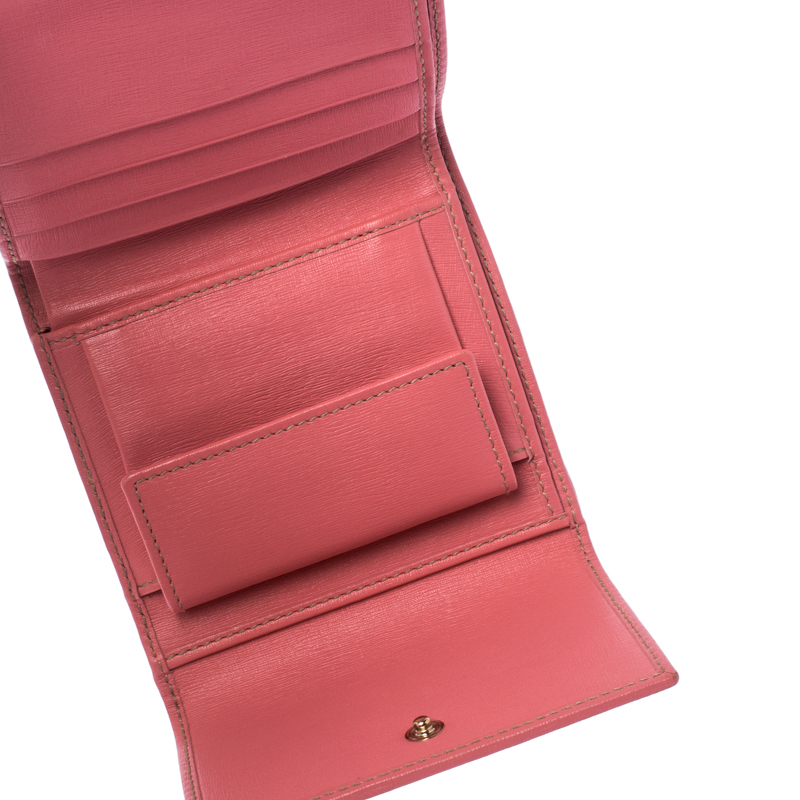 

Gucci Beige/Pink GG Supreme Canvas Tri Fold Compact Wallet