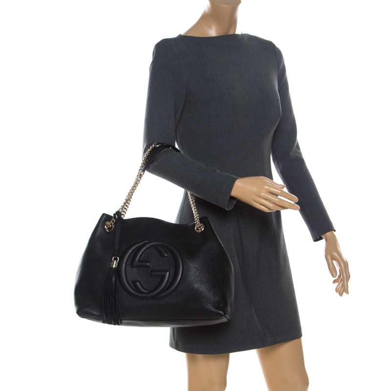 

Gucci Black Leather Medium Soho Tote