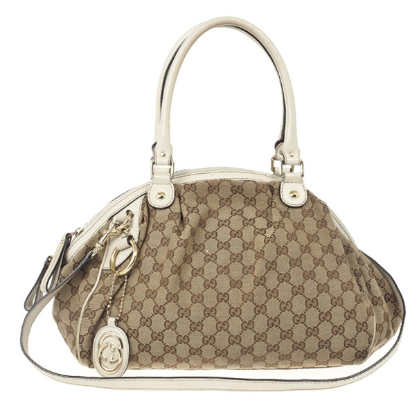 Pre Owned Gucci Monogram Canvas Sukey Dome Bag