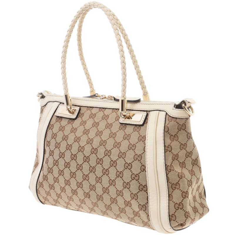 

Gucci White/Beige GG Canvas Bella Tote Bag, Multicolor