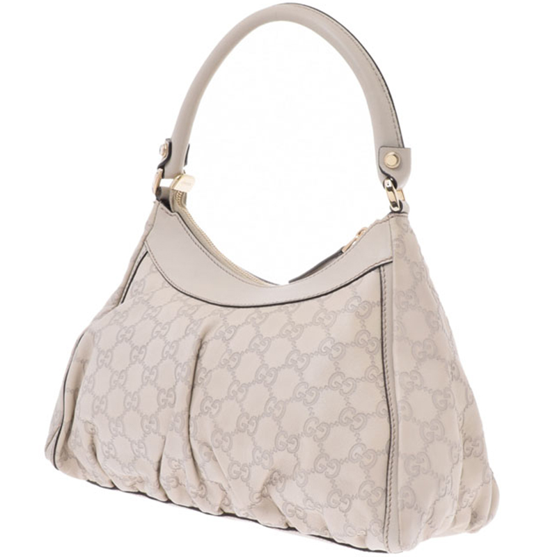 

Gucci Gray Guccissima Leather D-Ring Shoulder Bag, Grey