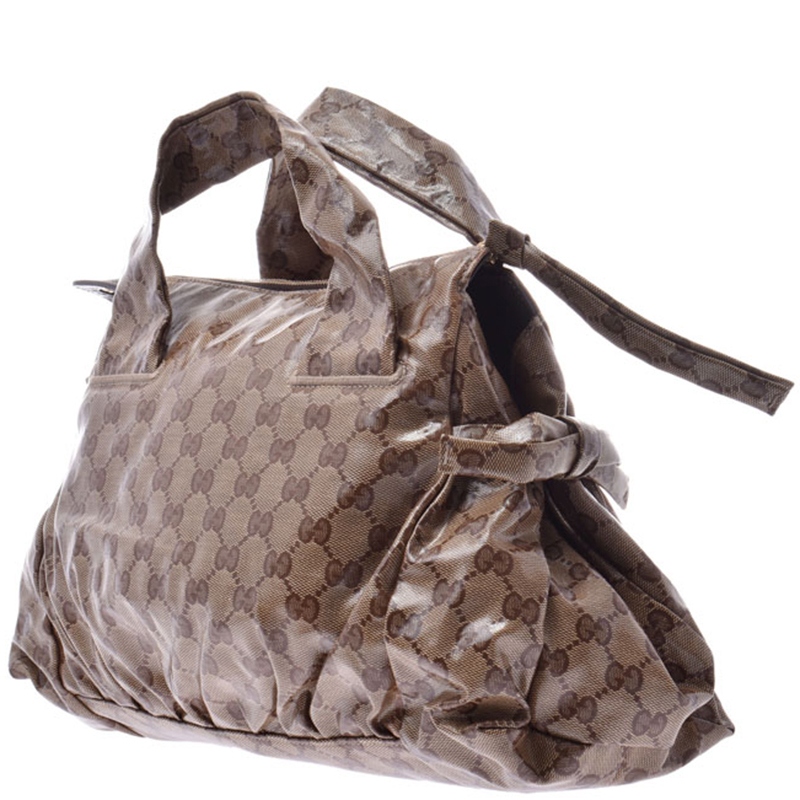 

Gucci Brown Guccissima Coated Canvas Hysteria Boston Bag