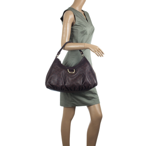 

Gucci Brown Guccissima Leather D Ring Large Hobo Bag
