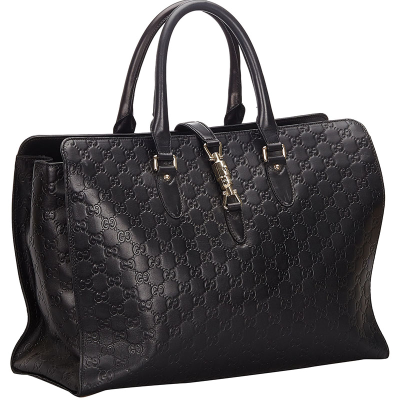 

Gucci Black Guccissima Leather New Jackie Tote Bag