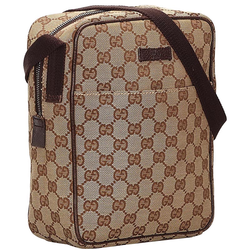 

Gucci Brown GG Canvas Crossbody Bag, Beige