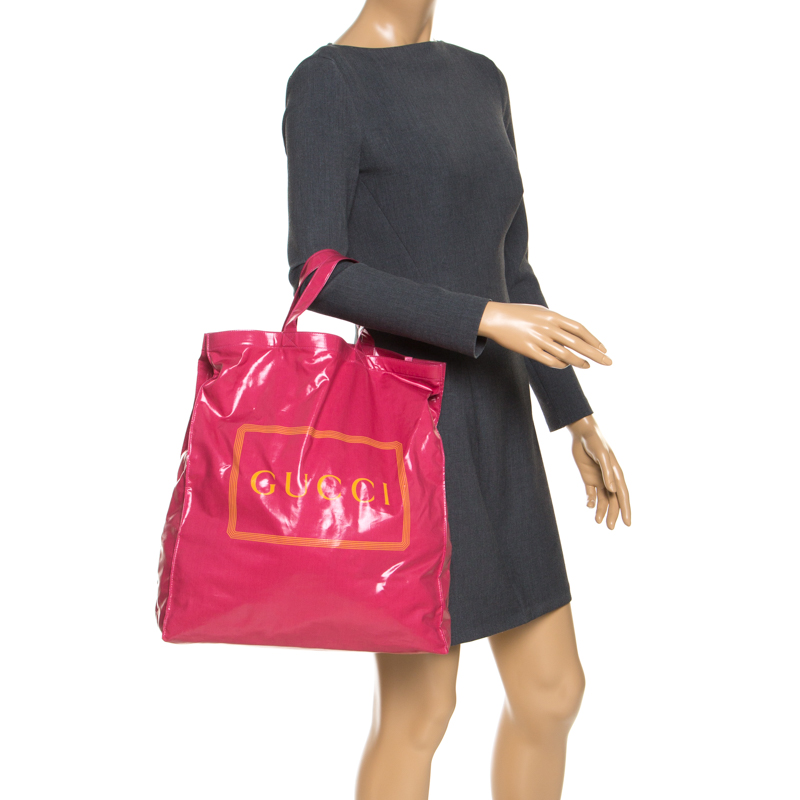 

Gucci Hot Pink Vinyl Shopper Tote