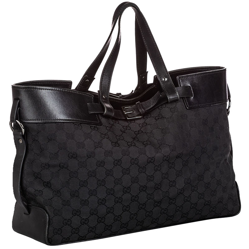 

Gucci Black GG Canvas Tote Bag