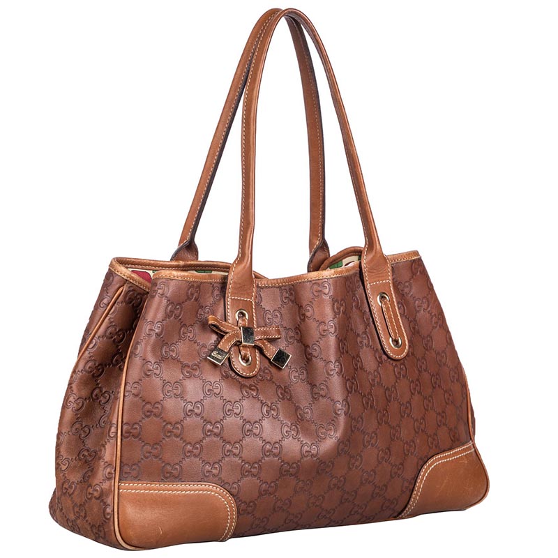 

Gucci Brown Leather Guccissima Princy Tote Bag