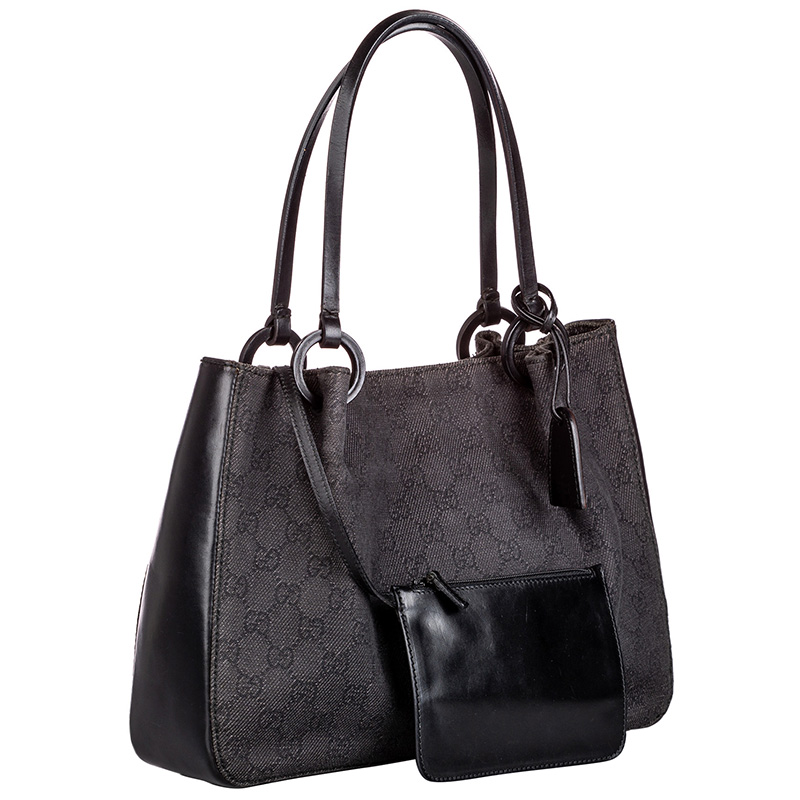 

Gucci Black GG Canvas Tote Bag