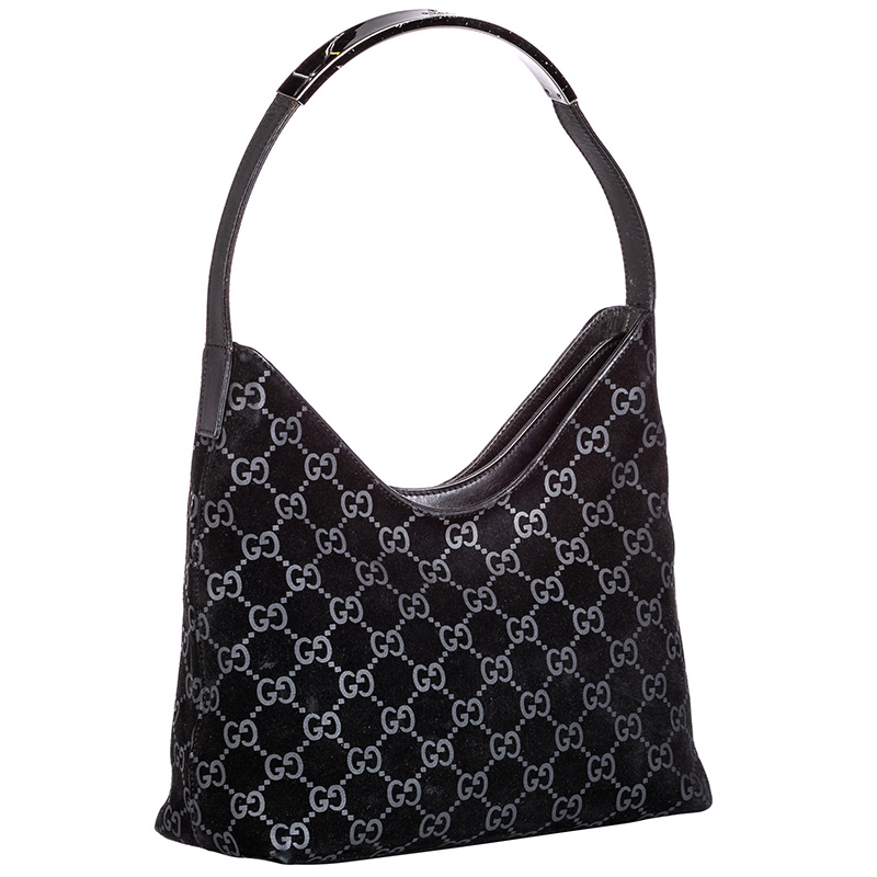 

Gucci Black Guccissima Suede Shoulder Bag