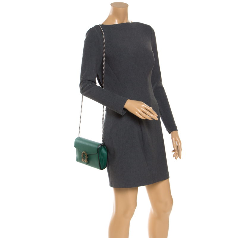 

Gucci Green Leather Mini Dionysus Shoulder Bag