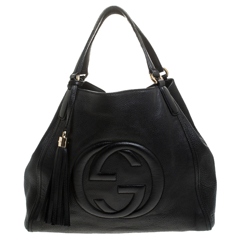 Gucci Black Pebbled Leather Medium Soho Bag