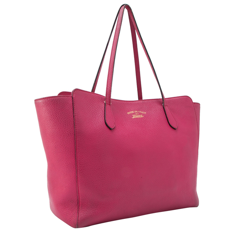 

Gucci Pink Leather Swing Tote