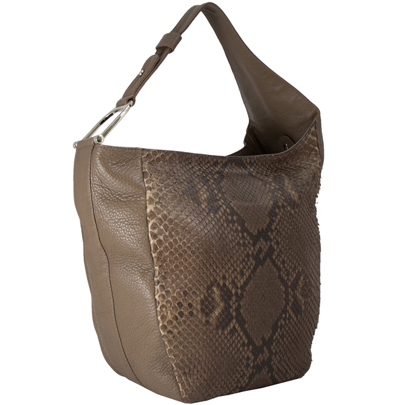 

Prada Brown Python Leather Greenwich Shoulder Bag