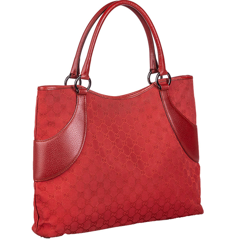 

Gucci Red GG Canvas Tote Bag