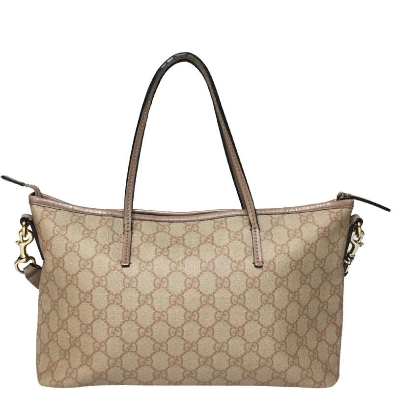 

Gucci Pink/Beige GG Supreme Canvas Shoulder Bag