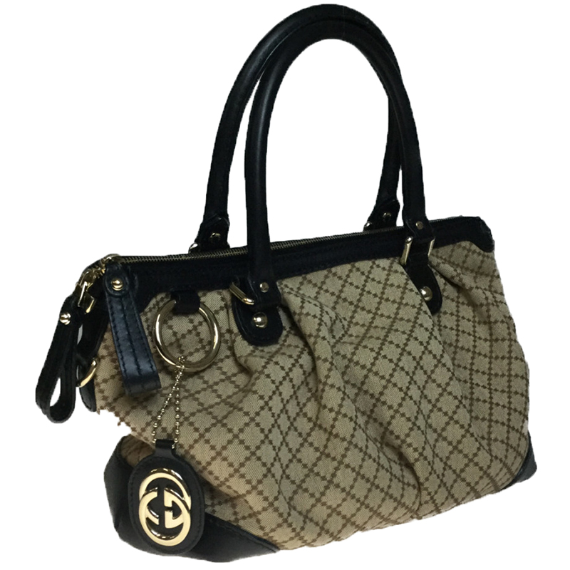 

Gucci Black/Beige Diamante Canvas Bag