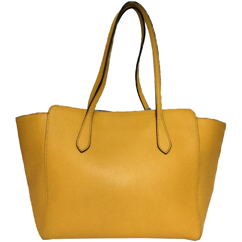 

Gucci Yellow Leather Swing Tote Bag