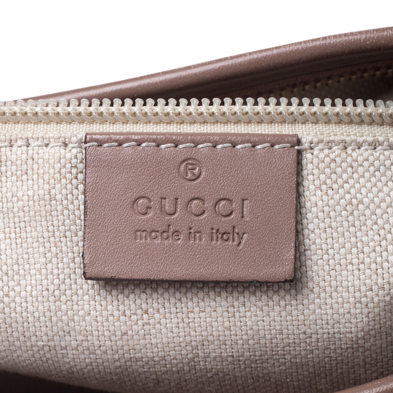 Gucci tote bag 113019 beige x brown (pu500