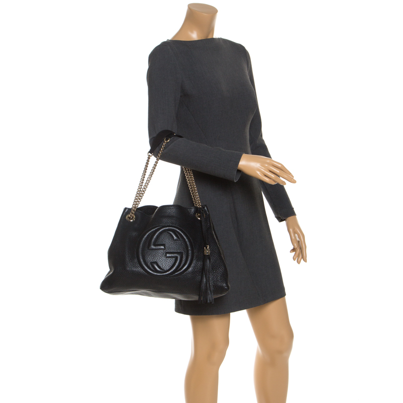 

Gucci Black Leather Medium Soho Tote