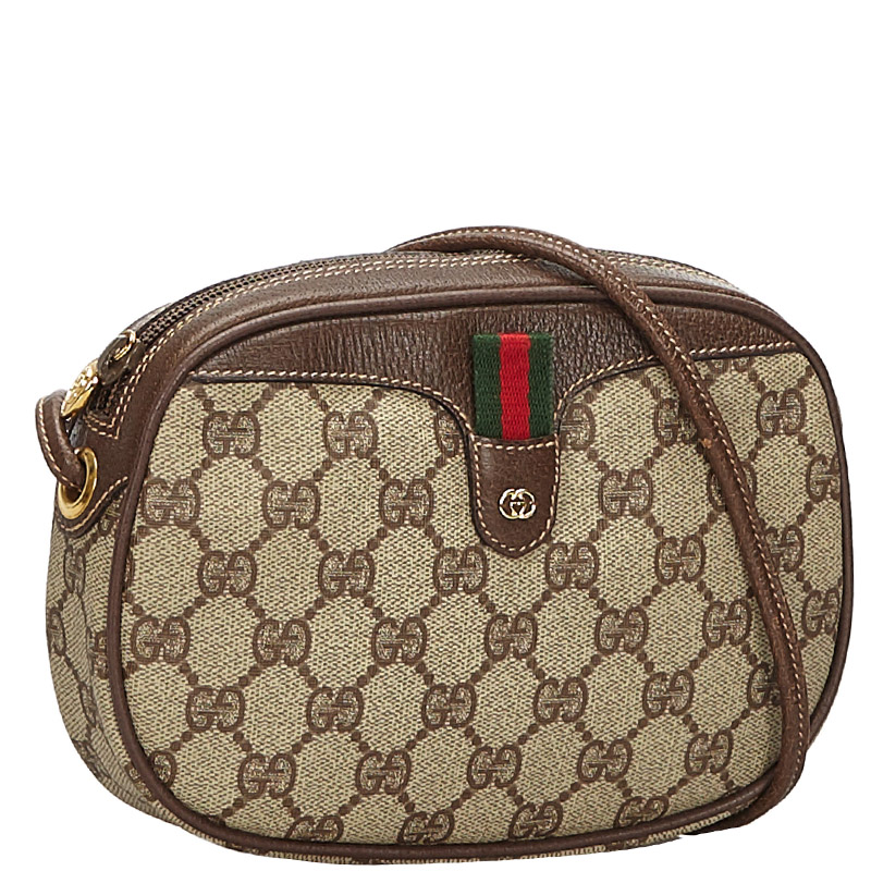 

Gucci Brown/Beige GG Supreme Web Crossbody Bag
