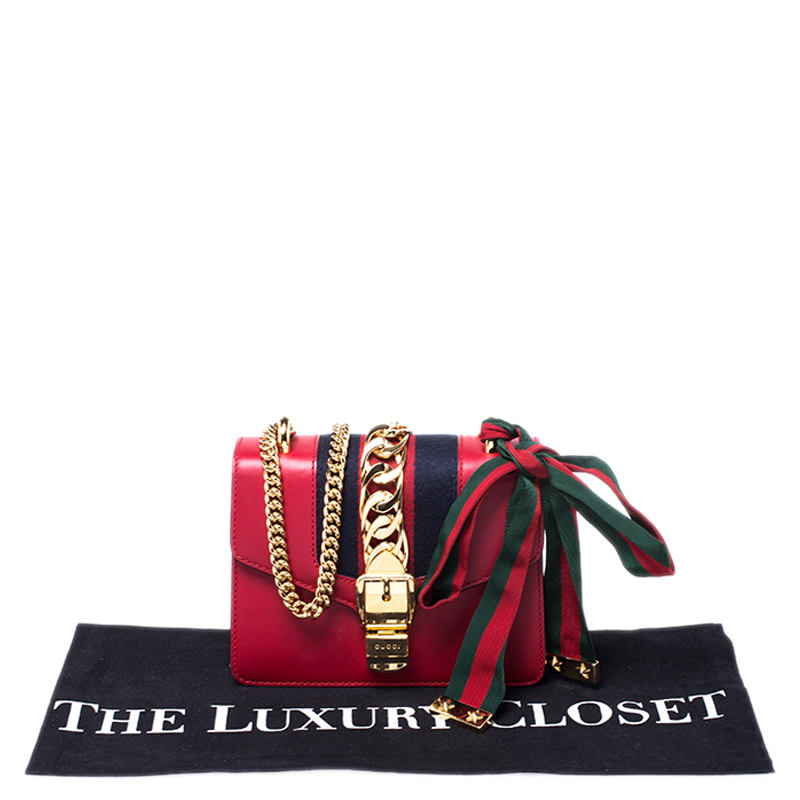 Gucci Red Mini Sylvie Leather Chain Shoulder Bag Multiple colors Metal  Pony-style calfskin ref.243109 - Joli Closet