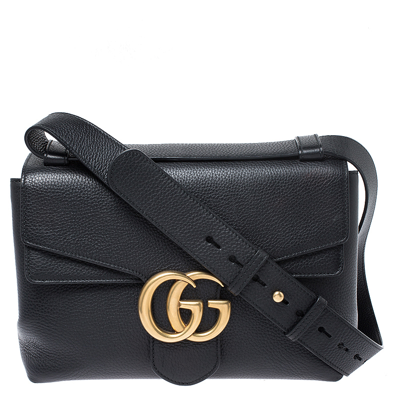 Gucci Black Leather Large GG Marmont Shoulder Bag Gucci | TLC