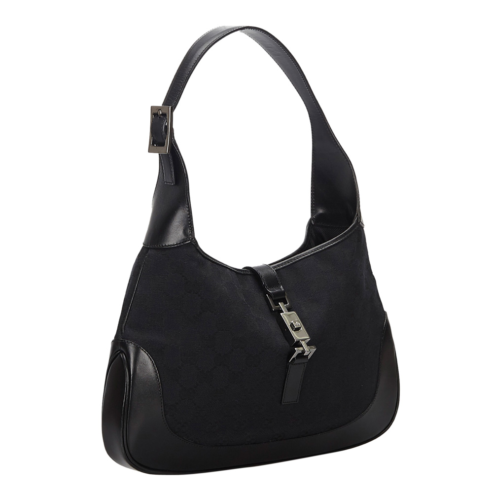 

Gucci Black GG Canvas Jackie Shoulder Bag