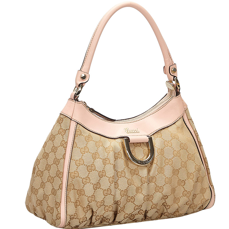

Gucci Pink/Beige GG Canvas Abbey D-Ring Bag