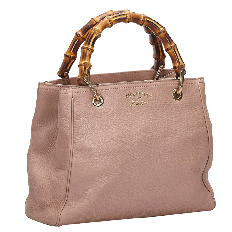 

Gucci Pink Leather Bamboo Shopper Tote