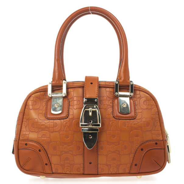 Pre Owned Gucci Embossed Horsebit Satchel 