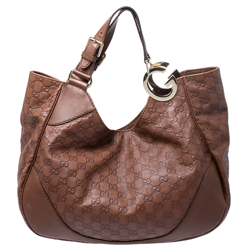 gucci leather brown bag