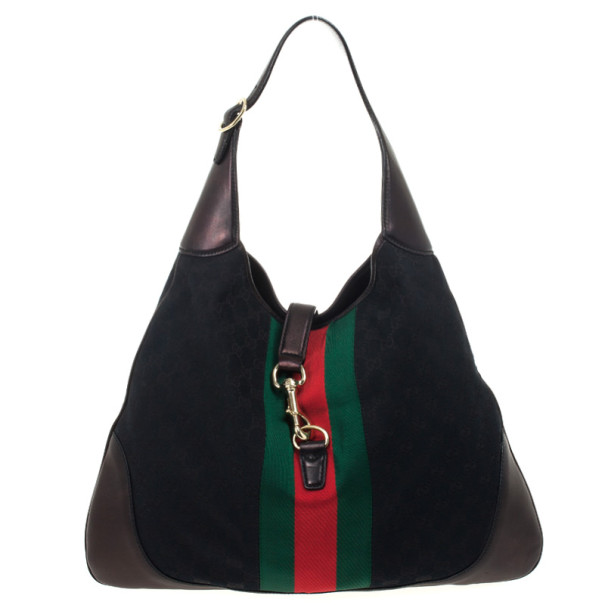 مملوكة مسبقًا Gucci Black Monogram Jackie O Hobo