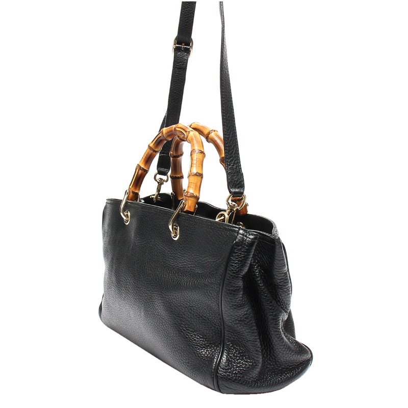 

Gucci Black Leather Bamboo Shoulder Bag