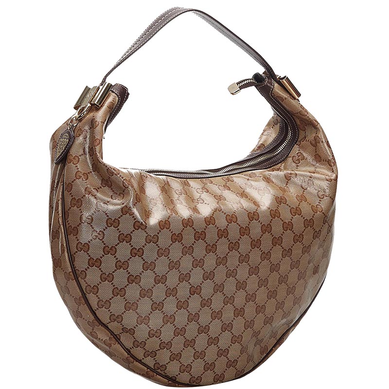 

Gucci Beige/Brown GG Crystal Canvas Duchessa Hobo