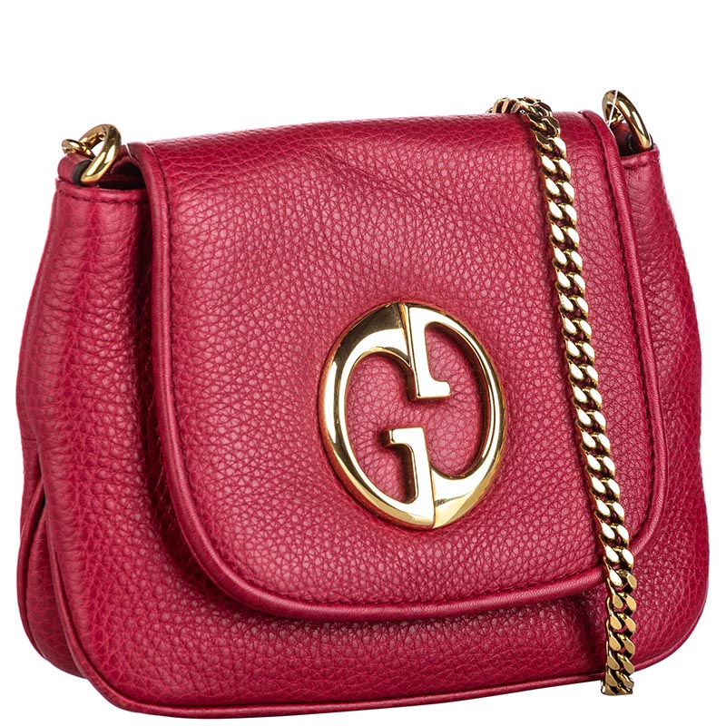 

Gucci Pink Leather  1973 Chain Crossbody Bag