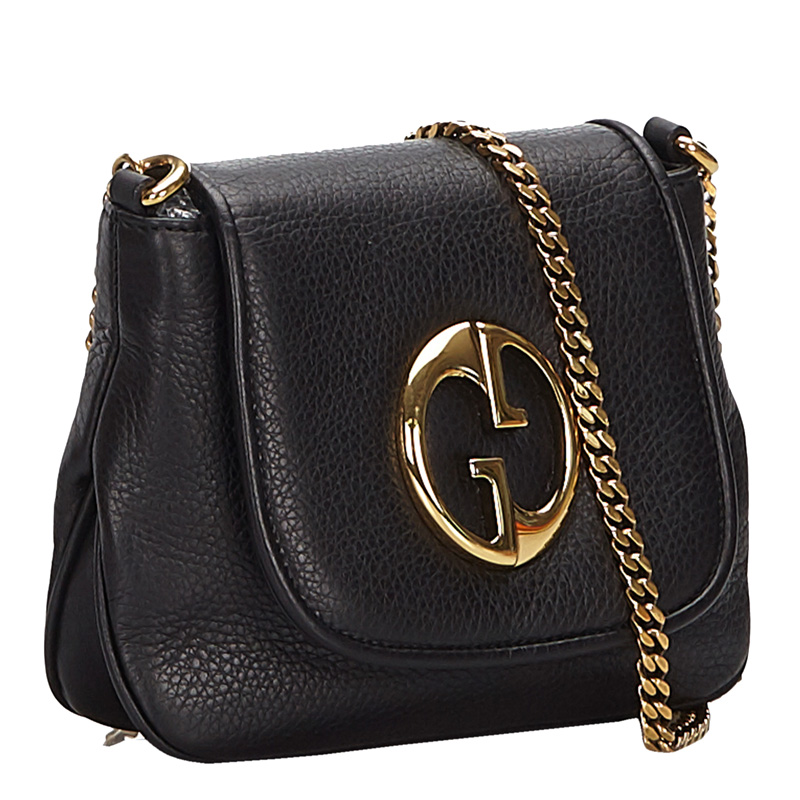 

Gucci Brown Leather 1973 Chain Crossbody Bag