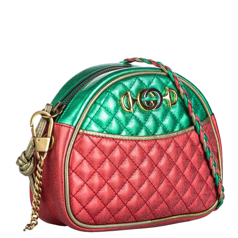 

Gucci Red/Green Leather Mini Trapuntata Bag