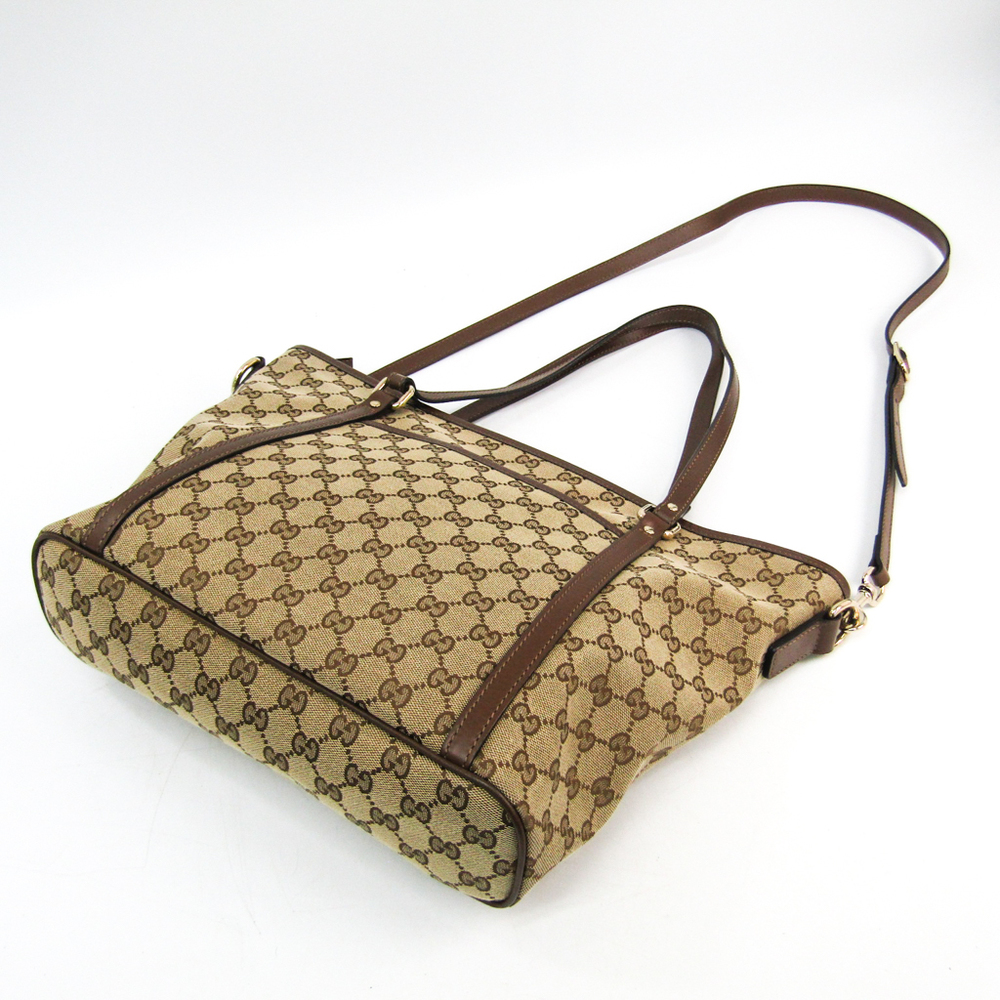 

Gucci Brown/Beige GG Canvas And Leather Tote Bag