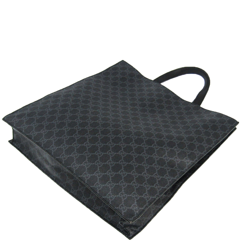 

Gucci Black/Gray GG Plus Leather Tote Bag