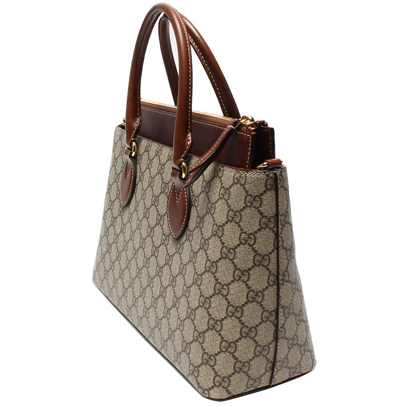 

Gucci Gray GG Supreme Coated Canvas and Leather Small Tote Bag, Grey