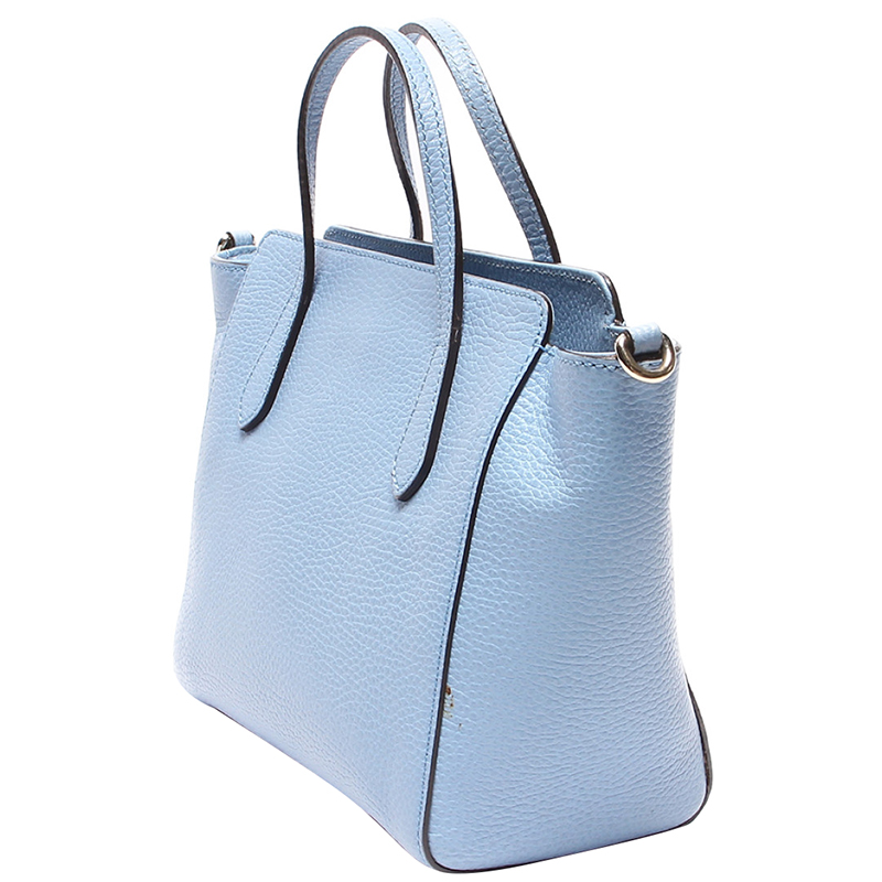 

Gucci Blue Leather Swing Tote Bag